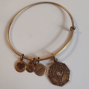 Alex & Ani Gold Charm Bracelet with Crystal Accent